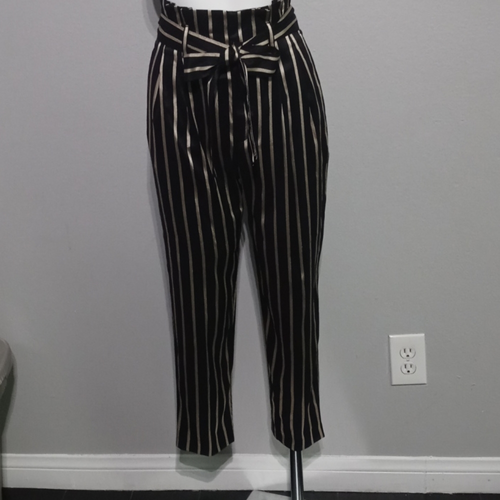 H&M Gold and Black Striped Pants.
